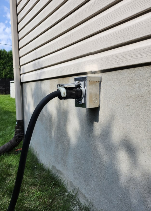 240V exterior outlet installed by Opex