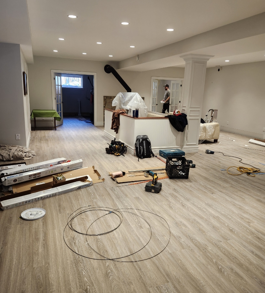 Sous Sol Renovation Eclairage Encastre